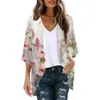 Boho Floral Print Swimsuit прикрывает легкую блузку Sarong Cardigan Tops 2023 Женские бикини