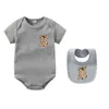 Clothing Sets Jumpsuits Baby Girls Designer Letter Jumpsuit Babies 100% Cotton Clothes Short Sleeve Infant Toddler Onesies SDLX LUCK