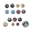 Wheel/Cylinder Shape Enamel Handmade Craft Flower Cloisonne Copper Spacer Beads Charms For Jewelry Making DIY Bracelet Eardrop