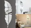 3D Feather Mirror Wall Sticker Room Decal Mural Art Home Decoration DIY 7318cm7868179