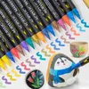 GN 6200 Pastel Acryl Marker Borstel Pennen voor doe -het -zelf -kaart Making Wood Fabric Glass Keramisch canvas Drawing Pen Graffiti Art Supplies