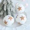 2pcs White Christmas Ball Drop Pingente Diy Christmas Tree Round Foam Balls pendurados pingentes para casas de natal de ano novo