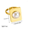 Orecchini di collana set Dieyuro 316L Acciaio in acciaio inossidabile anello di perle geometrici per donna Girl Party Gift Fashion Jewelry Bijoux