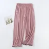 Modal Comfortable Sleep Pants For Womans Spring Summer Pajamas Capri Pant Loose Nightwear 3/4 Length Home Trousers Women