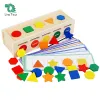 Liqu Montessori Toys 2 i 1 Formleksaker ColorShape Sorting Learning Matching Box med 2 lock för barns småbarn 1-3 år gamla 10