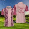 Golf Leopard Women Pink Polo Shirts 3D in tutte le donne stampate da tennis da tennis femmina Summer Lava