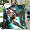 Tifa aerith sexy meisje kanten anime zachte pluche deken, flanellen deken gooi deken voor woonkamer slaapkamer bed slaapkamer picknick cover