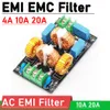 4A 10A 20A Placa de filtro de energia EMC de 3 estágios EMC AC 110V 220V INTERFAGNETICE POWER POWER PURIFI ele
