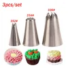 Ferramentas de cozimento 3pcs/bocais de tubulação de conjunto de tamanho grande decoração de decoração dicas de gelo de rosa de bolo fondant Decoração de cupcakes de ferramentas