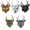 Migne de cerf de cerf Cosplay Mask Christmas Rendeer 3D Animal Realiste Cover Halloween Costume Ball Carnival Party Mask