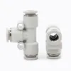 PE PEG T-type Three-Way Reducing White Pneumatic Quick Connector 4/6/8/10/12/14/16mm Tube Trachea Hose Plug-in Connector