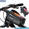 Bicycle Bag Waterproof Touch Screen Cycling Bag Top Front Tube Frame Bag Road Bike Phone Mount Bag Phone Case Bike Accessories