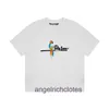 Vêtements de créateurs haut de gamme pour la marque PA Angels Parrot Letter Imprimé à manches courtes Tshirt pour hommes et femmes High Street Loose Half Sleeve With Trademark Tag Original 1: 1