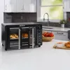Fryers dijital fransız kapı hava fritöz tost makinesi fırın 17 oneTouch pişirme işlevleri, siyah