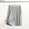 2024 Shorts décontractés d'été masculins pour pantalons de vêtements de maison Sleep Bottoms mâle pantalon modal doux surdimension