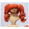 Wig Caps Usjf462 Charming Dark Orange Ponytail Wavy Health Hair Wig07951445 Drop Delivery Products Accessories Tools Otbhp