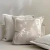 Pillow Cream Style Pillows Chinese Bamboo Embroidery Case 50x50 Decorative Cover For Sofa Living Room Home Decorations