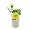 Fleurs décoratives plante artificielle pot rose décor de bureau fausse fleur de soie imitation extérieure intérieure pour la maison