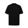 Mörkblå svart vit tryck t-shirt män kvinnor avslappnad mode tee toppar överdimensionerad t-shirt