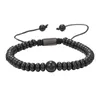 Big Bead True Black Tourmaline Yoga Root Bracelet Natural Gem Woven Beded Men's Watch Digital Wedding Oreads For Bride