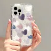 Love Heart Phone Case per iPhone 13 Caso iPhone 14 15 Pro Max 11 12 XR XS X 7 8 15 Plus Se carino Flower Affroed Bumper Cover