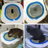 キャットトイレトレーナー再利用可能な取り外し可能な猫のトイレトレーニングキット猫のリターボックスマットプラスチック猫トイレクリーニングアクセサリー