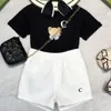 Children Set Baby Designer Set Children Two Piece Set Clothing Shorts Letter Sleeves Boys and Girls Clothing Set Checkered Preschool Shorts