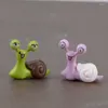 Decorative Figurines 2pcs Big Eyes Snail Figures Lover Green Pink Mini Fairy Garden Animals Statue Jardin Miniature Moss Ornaments