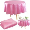 Round 145cm Tizon de table nappe en satin superpositions de mariage de noël baby shower anniversaire de banquet décor de table de table extérieure