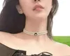 fashion double pearl diamond necklace fashion high grade atmosphere letters clavicle chain choker chain5066560