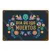 Mexico City Signs Mexican Culture Sugar Skull Metal Poster Wall Stickers Vintage Art Painting Plaque For Pub Bar Club Home Decor