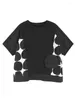 Dames t shirts mode dot geprinte t-shirt drie-d pocket patchwork batwing mouw contrast kleur losse tees lente 2024 tide xx22