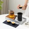 Teaware -sets Tianview Travel Tea Set één pot drie kopjes geschenk Hoge temperatuur glazen filter theepot buiten camping draagbaar