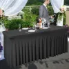 結婚式の宴会、テーブルスカート、黒と白の色、スパンデックスのテーブルクロス、屋外、ホームパーティー、6フィート、8フィートの弾力性のあるテーブルカバー