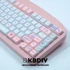 Accessoires kbdiy 129 clés pbt mignon clés roses de lapin à vapeur pour le clavier de jeu mécanique personnalisé MX Switche Syesub xda Profile Clé Cap