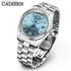 Montre-bracelets CaDisen C8185 Ice Blue Dial Sapphire Glass Mens Japonais Miyota-8285 Mov Mens Mechanical Diving Automatic Diving Watch