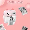 Barn Instant Print Camera Boy Girl Digital Po Camera med Thermal Print Barn Utbildningsleksaker GENTER MINI TERMAL PRINTER 240327