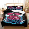 Satan Cat Viking Skull Patroon dekbedovertrek Double King Queen Size Polyester Quilt Cover met kussensloop voor volwassenen slaapkamer decor