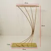 파티 장식 황금 결혼식 도로 꽃 스탠드 단철 수정 메인 테이블 장식품 사이트 레이아웃 프레임