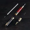 1+4st/set Luxury Ballpoint Pen med påfyllningar Skolkontor Black Wood Gold Carving Metal Roller Ball Pen Stationery Supplies Pen Pen