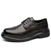 Casual Shoes Formal Leather For Men Men's Business Black Dinner Party Pointy Fashion Brogue