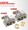 1 Pair Car Battery Terminal Connectors Kit 2/4/8/10 AWG Auto Audio Positive Negative Battery Post Clamp with Clear Covers Shims