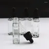 Storage Bottles 500pcs 30ml Eye Dropper Perfume Bottle 1oz Transparent Glass Vials Empty Clear Square