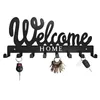 Hooks Welcome Key Holder Wall Mounted For Decorative Iron Rack With 8 Front Door Entryway Home Kitchen