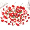 30/50 st/lot mini plast svamp konstgjorda blommor för heminredning julprydnader Nytt år 2023 Cake Gifts Box Decoration