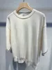 Vrouwen t shirts lente wol gemengd brunello losse korte mouwen trui cucinelli wit