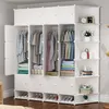 Wardrobe Closet Cabinet Simple Wardrob Plastic Space Saving Cabinet Portable Folding Bedroom Organizer Shelves Bedroom Furniture