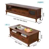 Modern Solid Wood TV Stands Coffee Table Set Home Tv Stand Living Room Furniture Simple Small Apartment Bedroom Floor TV Cabinet