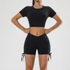 Aktive Sets Mileegirl sexy enge Yoga -Anzug Frauen schnell trocknen Sporternte Top High -Taille -Shorts Set Fitness Running Workout