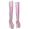 Scarpe da ballo laijianjinxia 20cm/8inch PU Upper Women's Platform Party High Teli moderni Over the Knee Boots Pole 380